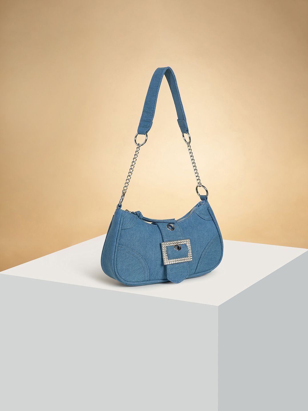 Forever Glam by Pantaloons Colourblocked Oversized Structured Hobo Bag with Tasselled, Blue
Forever Glam by Pantaloons Colourblocked Oversized Structured Hobo Bag with Tasselled, Blue