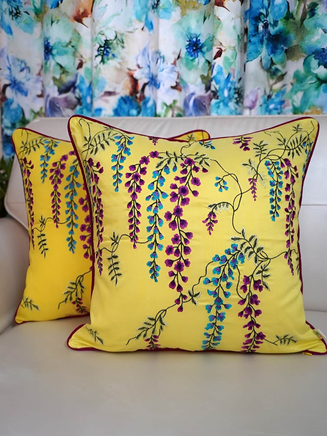 TARA- Sparkling Homes Yellow & Pink 2 Pieces Floral Embroidered Square Cushion Covers
TARA- Sparkling Homes Yellow & Pink 2 Pieces Floral Embroidered Square Cushion Covers