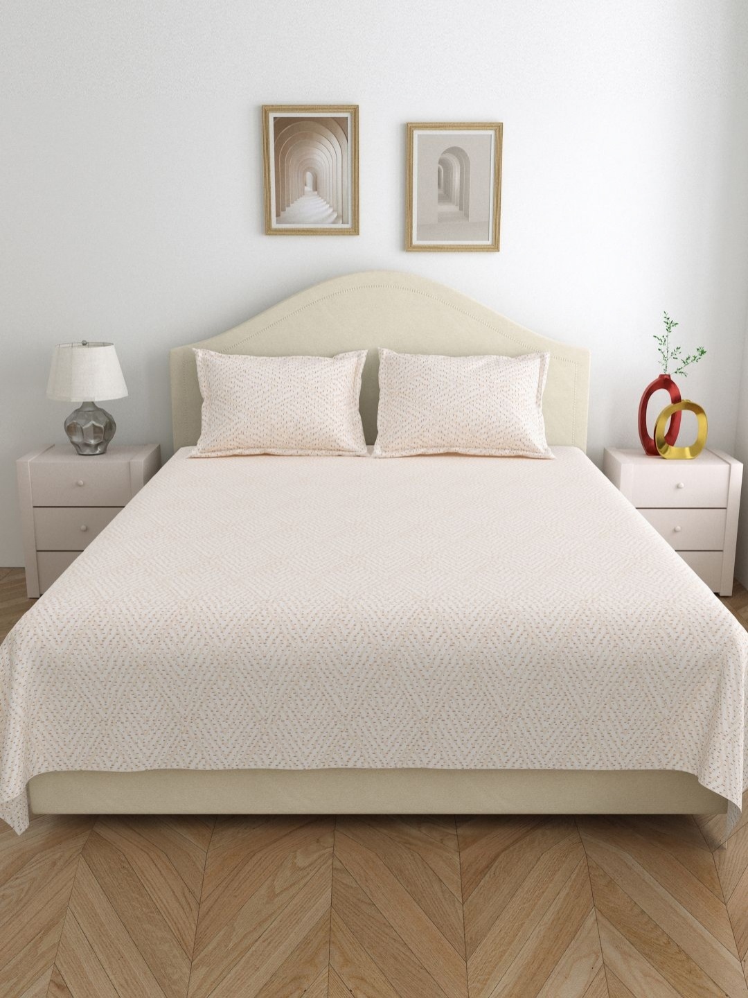 DREAM WEAVERZ Pink Geometric Printed Cotton 220 TC King Bedsheet With 2 Pillow Covers
DREAM WEAVERZ Pink Geometric Printed Cotton 220 TC King Bedsheet With 2 Pillow Covers