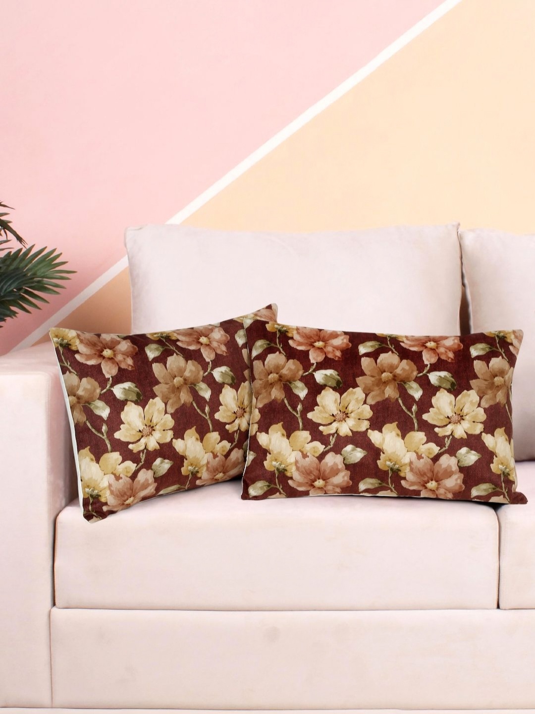 DREAM WEAVERZ Maroon & Green 2 Pieces Floral Printed Velvet Rectangle Cushion Covers
DREAM WEAVERZ Maroon & Green 2 Pieces Floral Printed Velvet Rectangle Cushion Covers