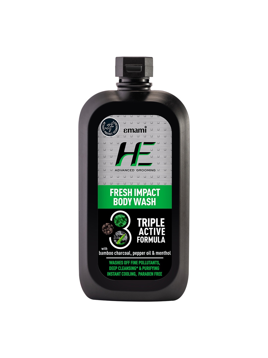 HE Triple Active Formula Fresh Impact Body Wash With Bamboo Charcoal For Cleansing - 200ml, Black
HE Triple Active Formula Fresh Impact Body Wash With Bamboo Charcoal For Cleansing - 200ml, Black