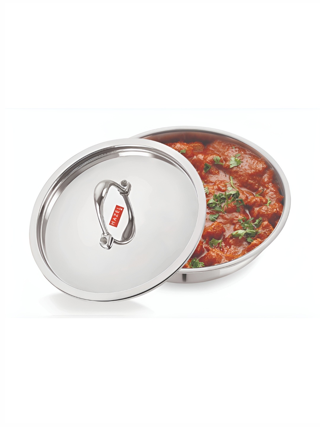HAZEL Silver Toned Triply Stainless Steel Induction Bottom Tasra Tasla With Steel Lid 4L
HAZEL Silver Toned Triply Stainless Steel Induction Bottom Tasra Tasla With Steel Lid 4L