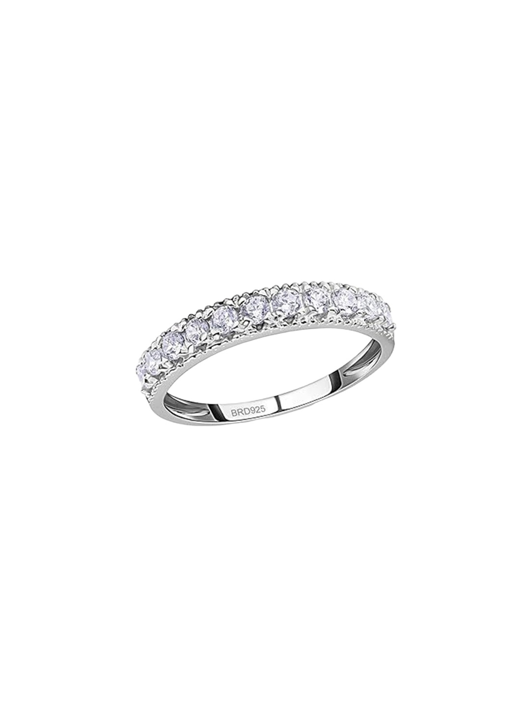 BRD Jewelry 925 Sterling Silver Rhodium Plated Cubic Zirconia Stone Studded Finger Ring
BRD Jewelry 925 Sterling Silver Rhodium Plated Cubic Zirconia Stone Studded Finger Ring