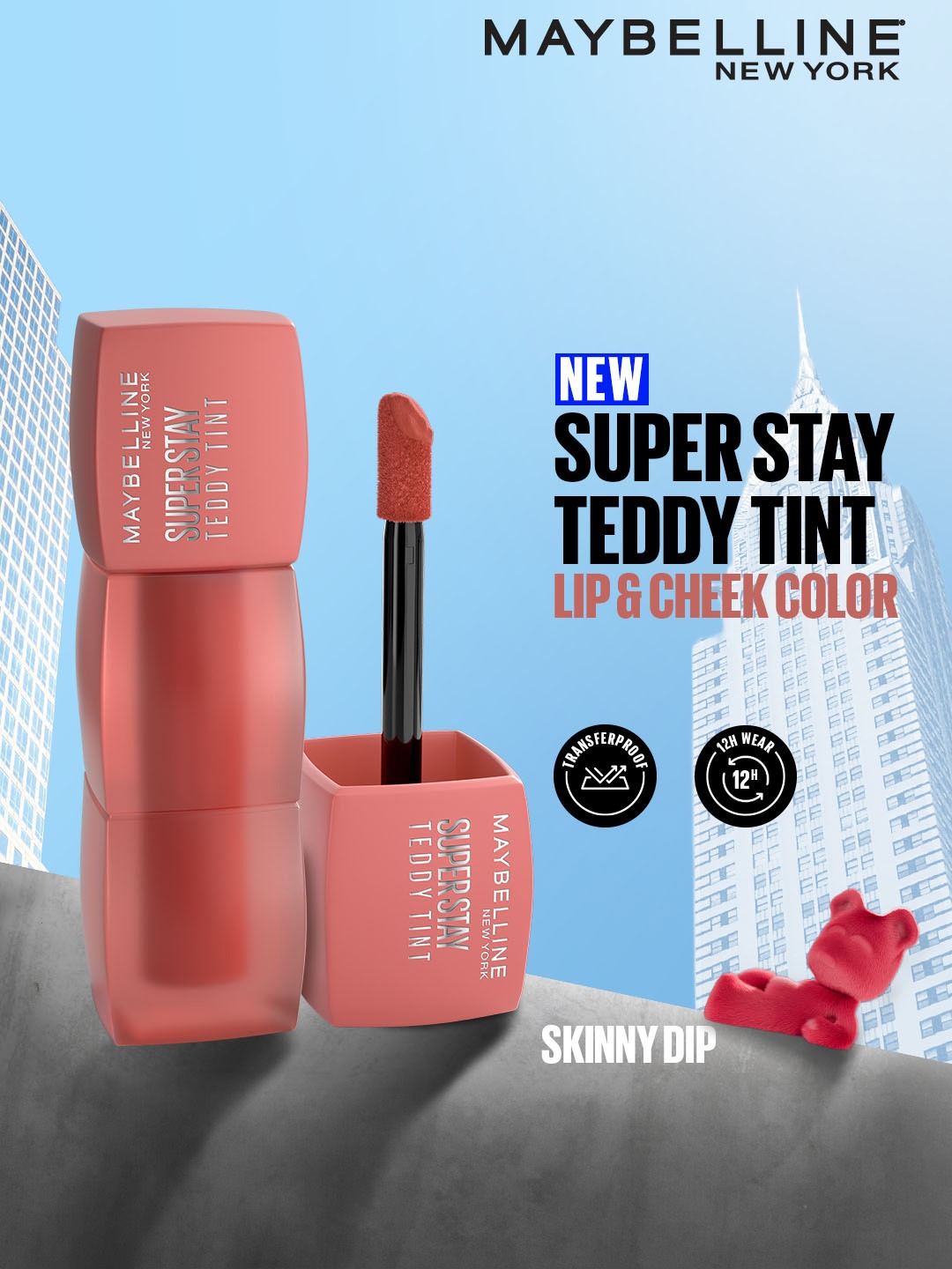 Maybelline New York Superstay Teddy Tint Lip & Cheek Color 5 ml - Skinny Dip 15, Nude
Maybelline New York Superstay Teddy Tint Lip & Cheek Color 5 ml - Skinny Dip 15, Nude