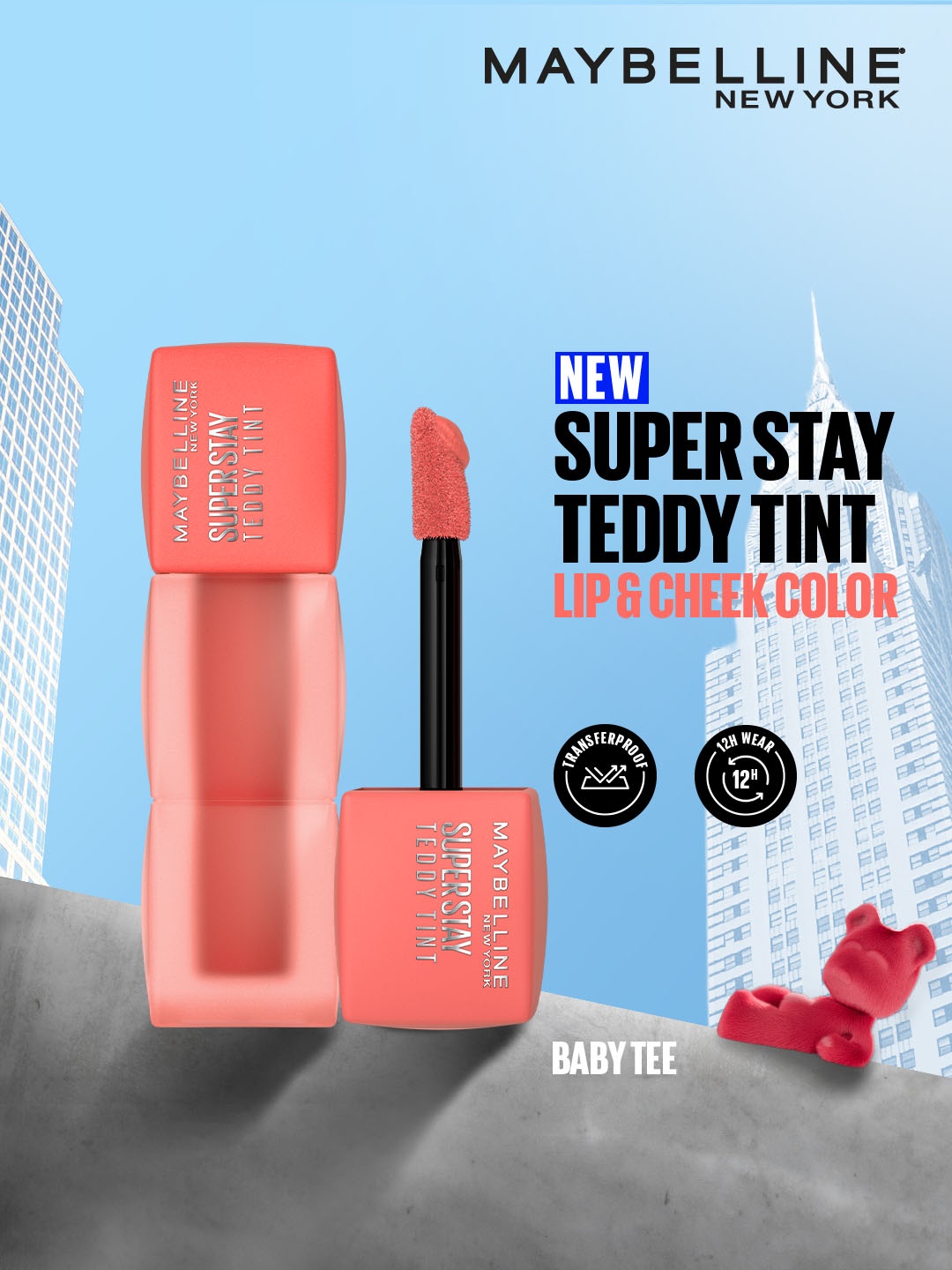 Maybelline New York Superstay Teddy Tint Lip & Cheek Color 5 ml - Baby Tee 25, Nude
Maybelline New York Superstay Teddy Tint Lip & Cheek Color 5 ml - Baby Tee 25, Nude