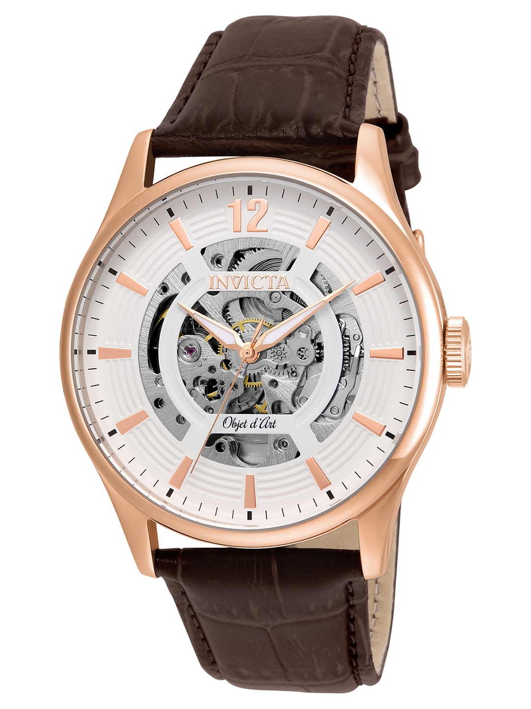 Invicta Men Skeleton Dial & Leather Textured Straps Analogue Automatic Watch 22596, Brown
Invicta Men Skeleton Dial & Leather Textured Straps Analogue Automatic Watch 22596, Brown