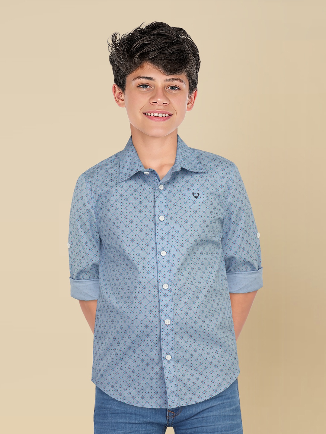 Allen Solly Junior Boys Spread Collar Micro Ditsy Printed Cotton Slim Fit Casual Shirt, Blue
Allen Solly Junior Boys Spread Collar Micro Ditsy Printed Cotton Slim Fit Casual Shirt, Blue