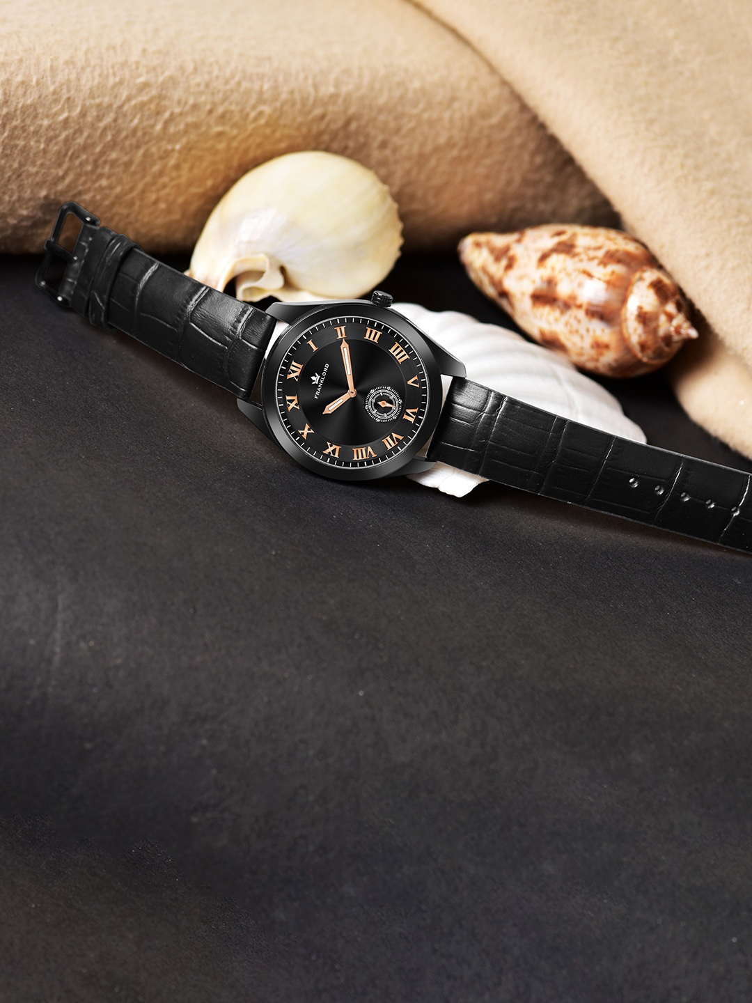 Franklord Men Brass Embellished Dial & Leather Bracelet Style Straps Analogue Watch F-138 BLBLG A, Black
Franklord Men Brass Embellished Dial & Leather Bracelet Style Straps Analogue Watch F-138 BLBLG A, Black