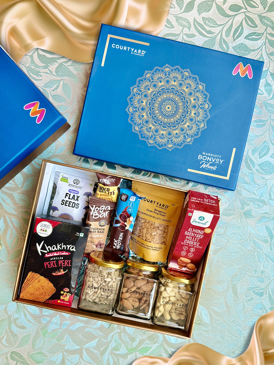 Courtyard by Marriott - BLR ORR 11Pcs Wellness & Health Enhanced Assorted Gift Hamper, Blue
Courtyard by Marriott - BLR ORR 11Pcs Wellness & Health Enhanced Assorted Gift Hamper, Blue