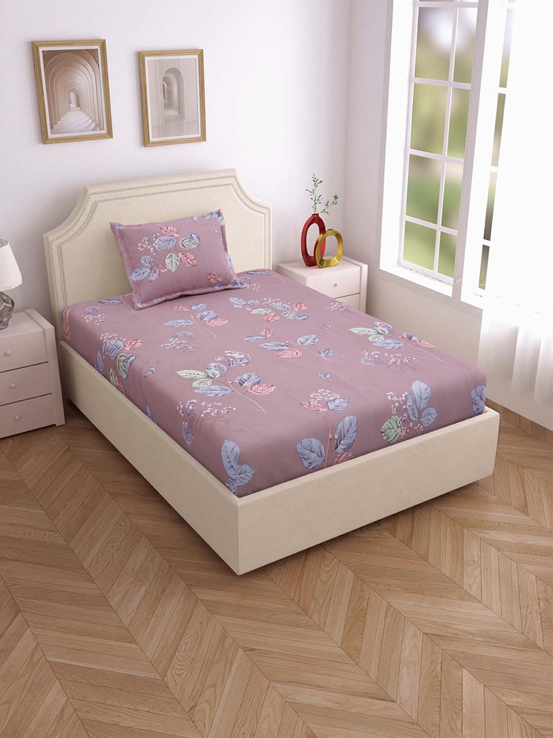 DREAM WEAVERZ Purple Floral Printed Cotton 220 TC Single Bedsheet with 1 Pillow Covers
DREAM WEAVERZ Purple Floral Printed Cotton 220 TC Single Bedsheet with 1 Pillow Covers