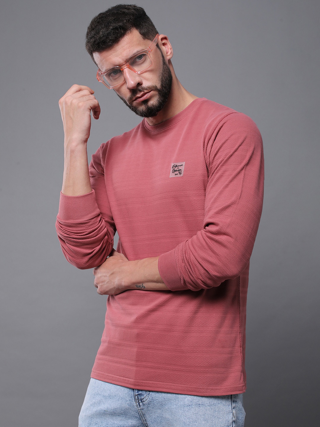 Difference of Opinion Men Solid Popcorn Structure Long Sleeve Crew Neck T-Shirt, Mauve
Difference of Opinion Men Solid Popcorn Structure Long Sleeve Crew Neck T-Shirt, Mauve