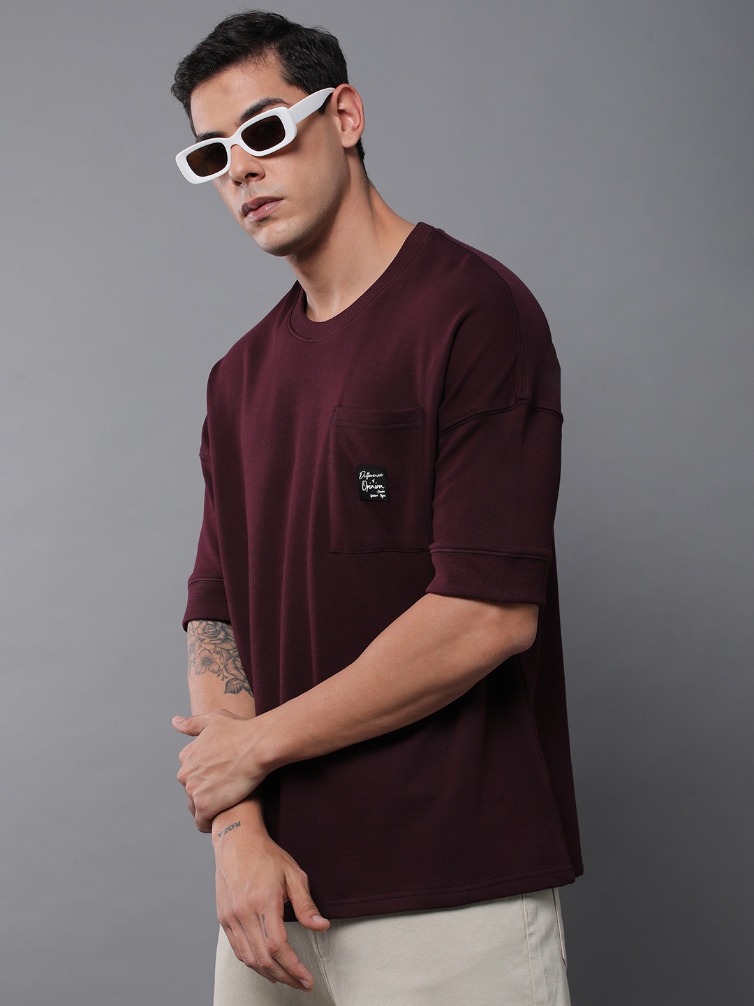 Difference of Opinion Men Oversized Drop Shoulder Ultra Soft Drapey Cotton T-Shirt, Burgundy
Difference of Opinion Men Oversized Drop Shoulder Ultra Soft Drapey Cotton T-Shirt, Burgundy