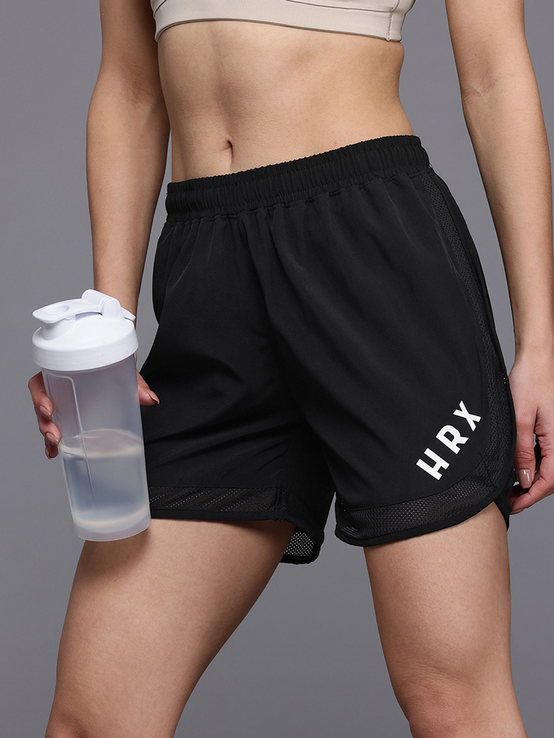 HRX by Hrithik Roshan Women Rapid-Dry Brand Logo Print Training Shorts, Black
HRX by Hrithik Roshan Women Rapid-Dry Brand Logo Print Training Shorts, Black