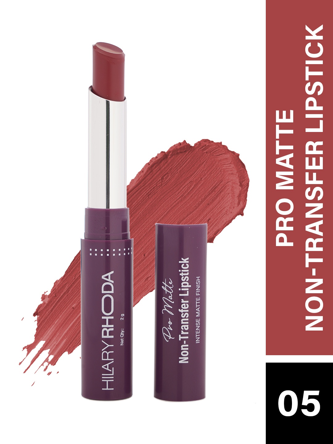 Hilary Rhoda Pro Matte 12 Hr Stay Waterproof Non-Transfer Lipstick 2g - Nude Mouve 05, Brown
Hilary Rhoda Pro Matte 12 Hr Stay Waterproof Non-Transfer Lipstick 2g - Nude Mouve 05, Brown