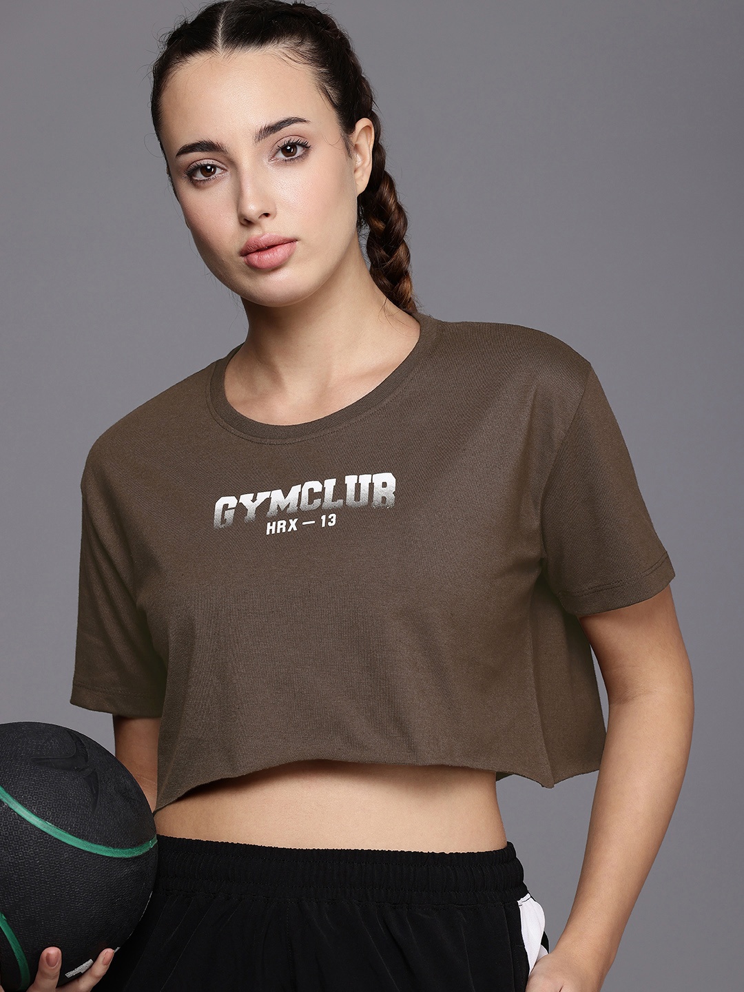 HRX by Hrithik Roshan IRONTRIBE Printed Drop-Shoulder Boxy Training Crop T-shirt, Brown
HRX by Hrithik Roshan IRONTRIBE Printed Drop-Shoulder Boxy Training Crop T-shirt, Brown