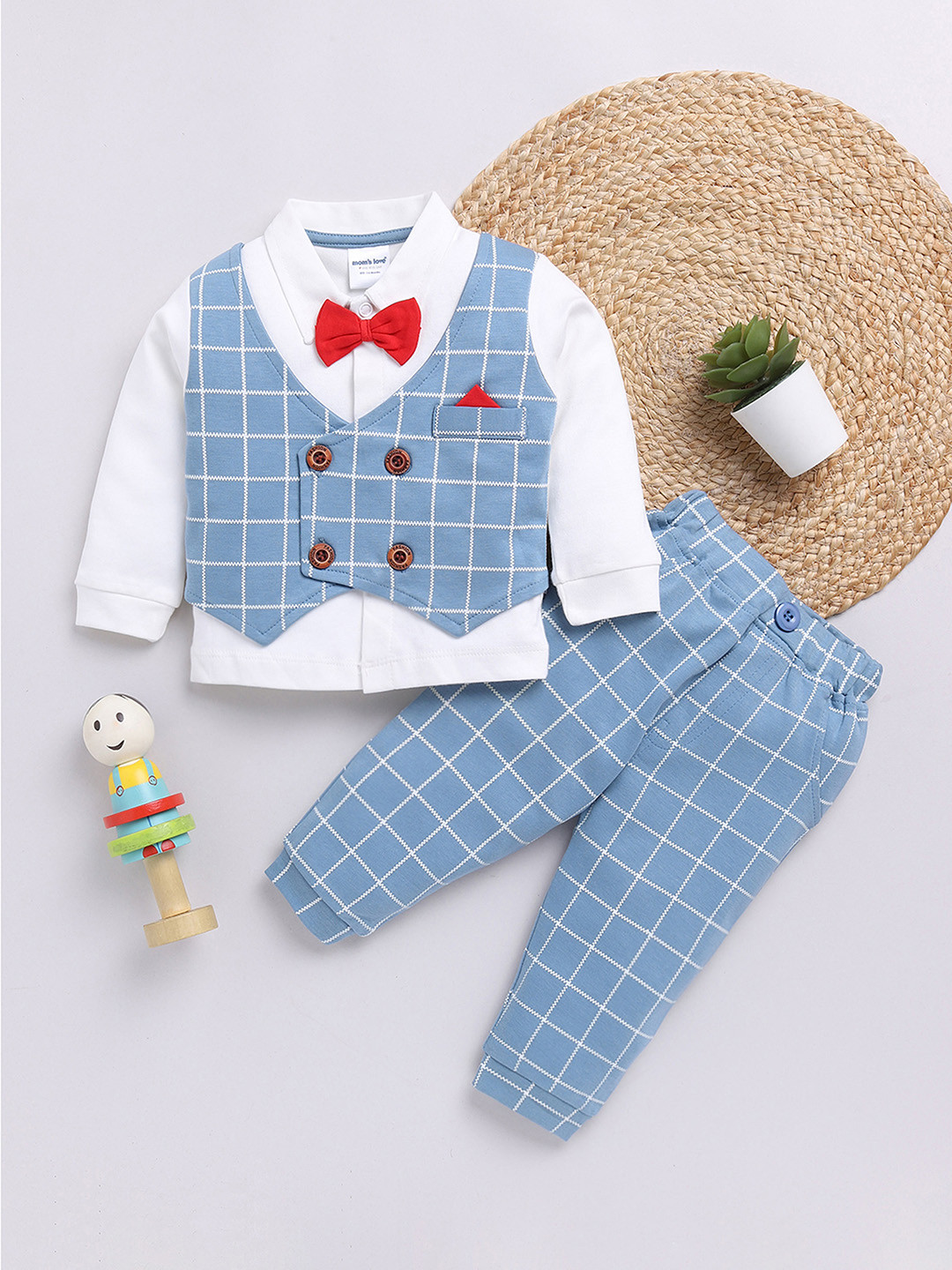 Moms Love Infant Boys Pure Cotton Shirt with Joggers, White
Moms Love Infant Boys Pure Cotton Shirt with Joggers, White