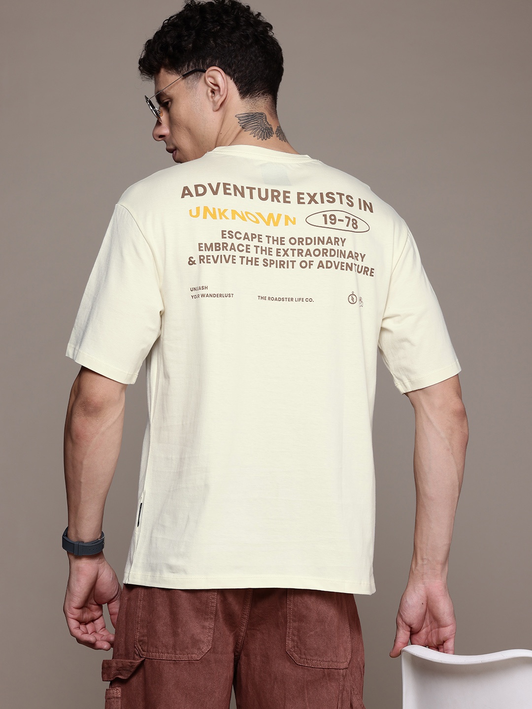The Roadster Lifestyle Co. Men Printed Relaxed Fit Pure Cotton T-shirt, Off white
The Roadster Lifestyle Co. Men Printed Relaxed Fit Pure Cotton T-shirt, Off white