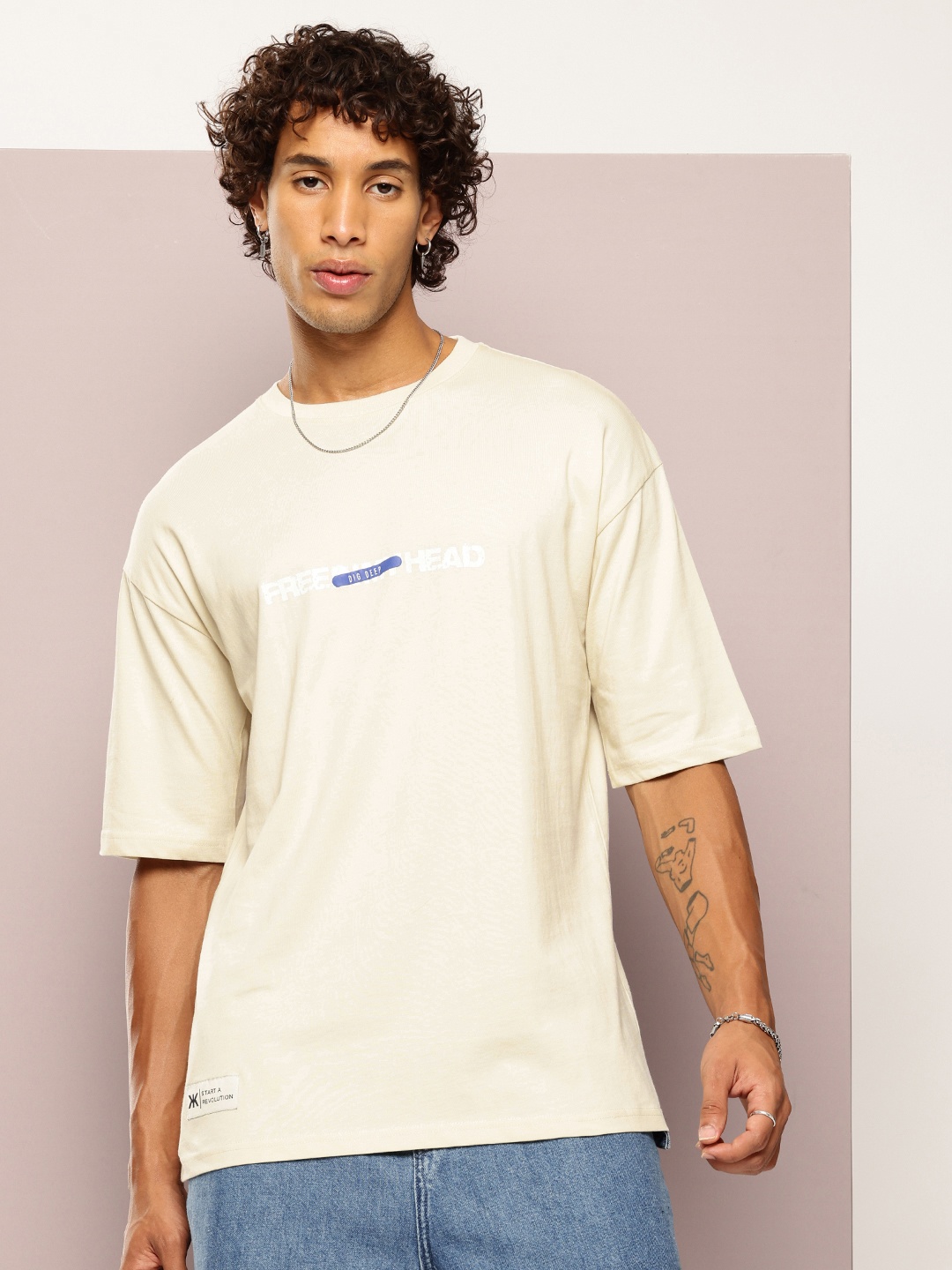 Kook N Keech Men Typography Printed Drop-Shoulder Sleeves Oversized Pure Cotton T-shirt, Beige
Kook N Keech Men Typography Printed Drop-Shoulder Sleeves Oversized Pure Cotton T-shirt, Beige