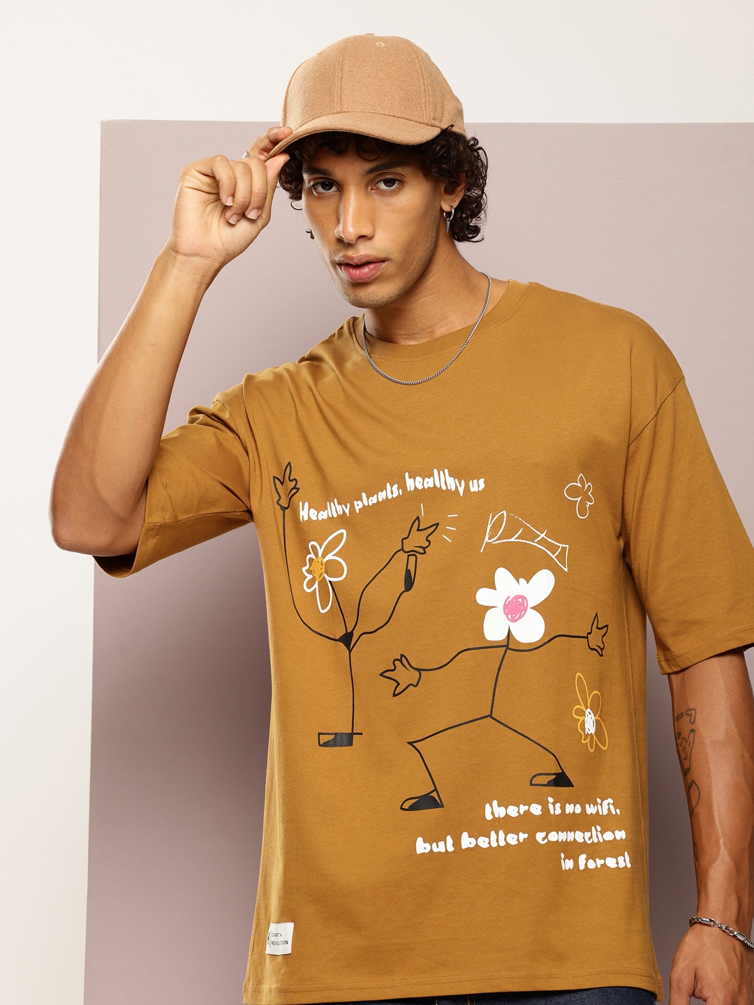Kook N Keech Men Graphic Printed Drop-Shoulder Sleeves Oversized Pure Cotton T-shirt, Mustard
Kook N Keech Men Graphic Printed Drop-Shoulder Sleeves Oversized Pure Cotton T-shirt, Mustard