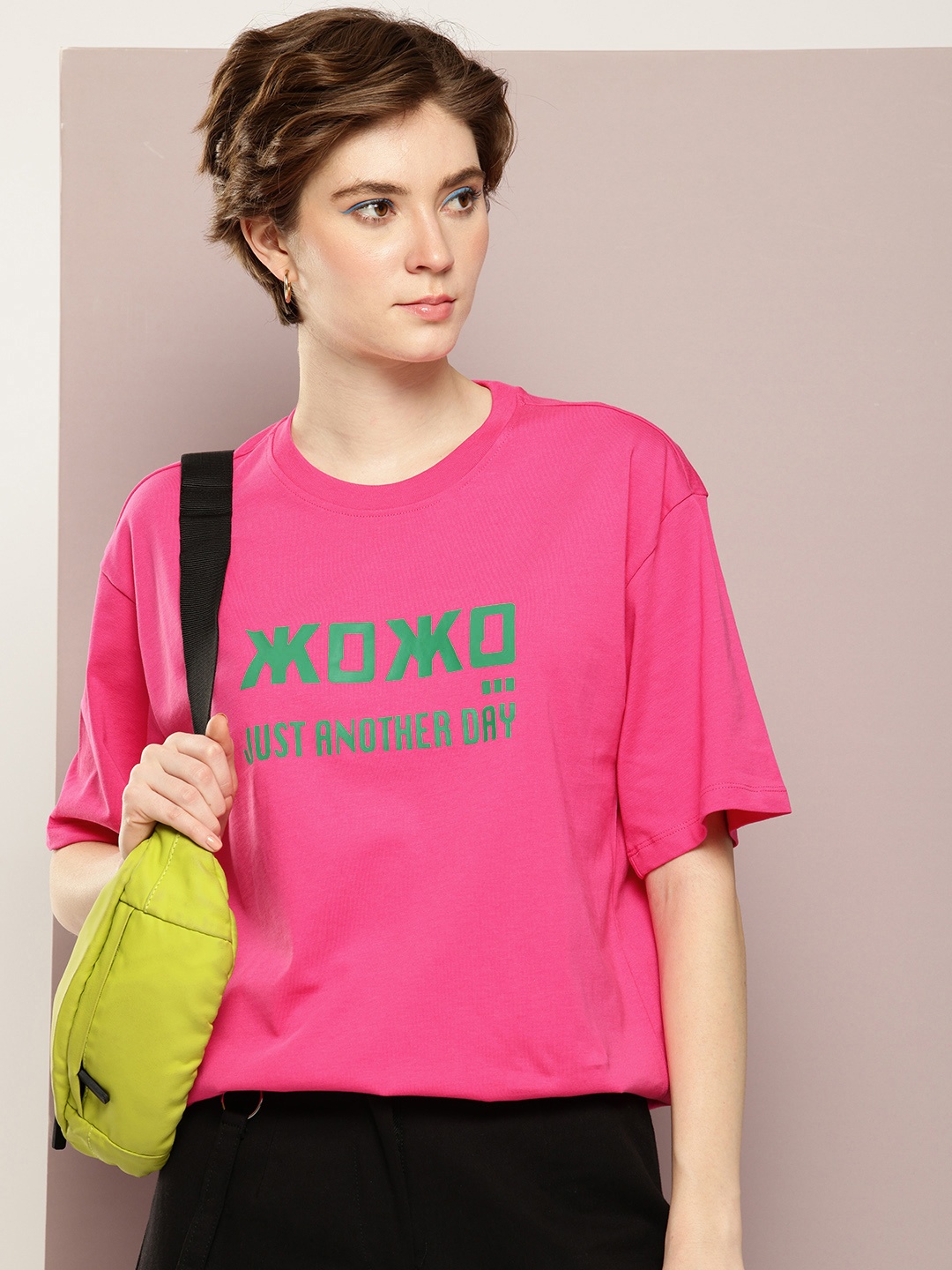 Kook N Keech Typography Printed Drop-Shoulder Sleeves Oversized Pure Cotton T-shirt, Pink
Kook N Keech Typography Printed Drop-Shoulder Sleeves Oversized Pure Cotton T-shirt, Pink