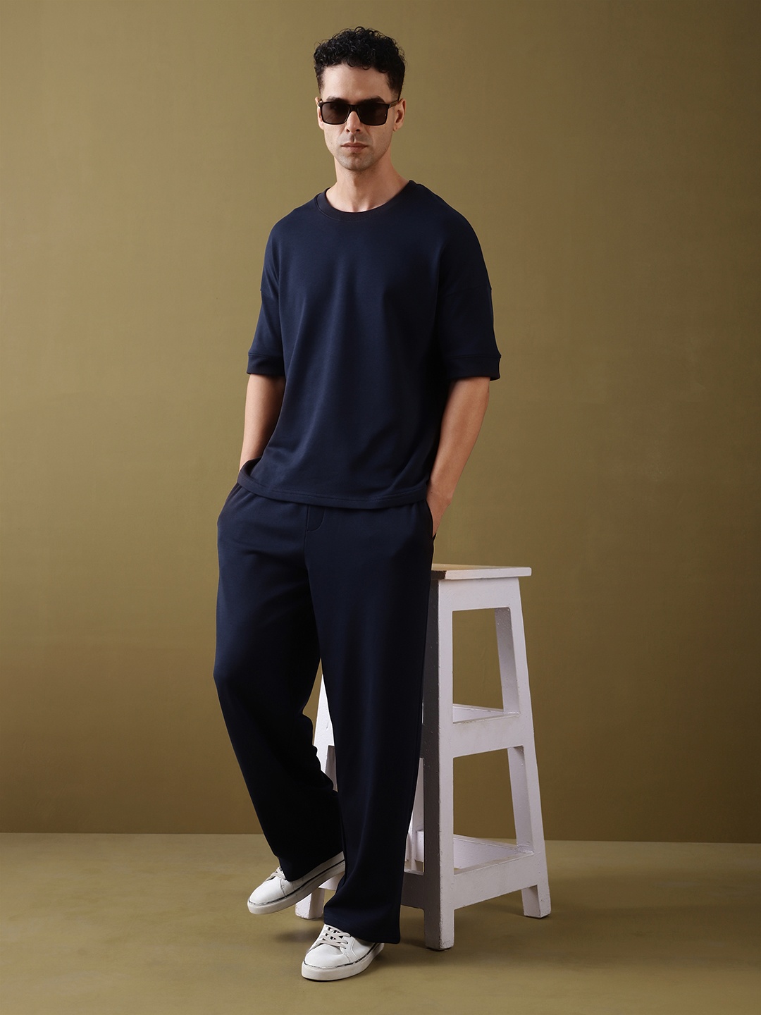DILLINGER Oversized Drop Shoulder Ultra Soft Drapey Cotton T-Shirt & Track Pants Co-Ords, Navy blue
DILLINGER Oversized Drop Shoulder Ultra Soft Drapey Cotton T-Shirt & Track Pants Co-Ords, Navy blue