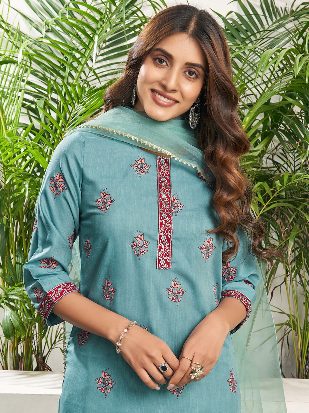 KALINI Ethnic Motifs Printed Straight Kurta with Trousers & With Dupatta, Blue
KALINI Ethnic Motifs Printed Straight Kurta with Trousers & With Dupatta, Blue