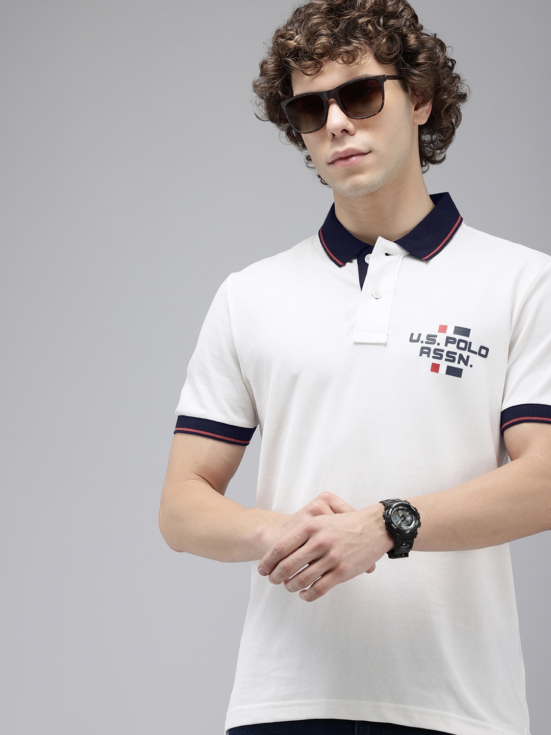 U.S. Polo Assn. Denim Co. Brand Logo Printed Polo Collar Pure Cotton Slim Fit T-shirt, White
U.S. Polo Assn. Denim Co. Brand Logo Printed Polo Collar Pure Cotton Slim Fit T-shirt, White