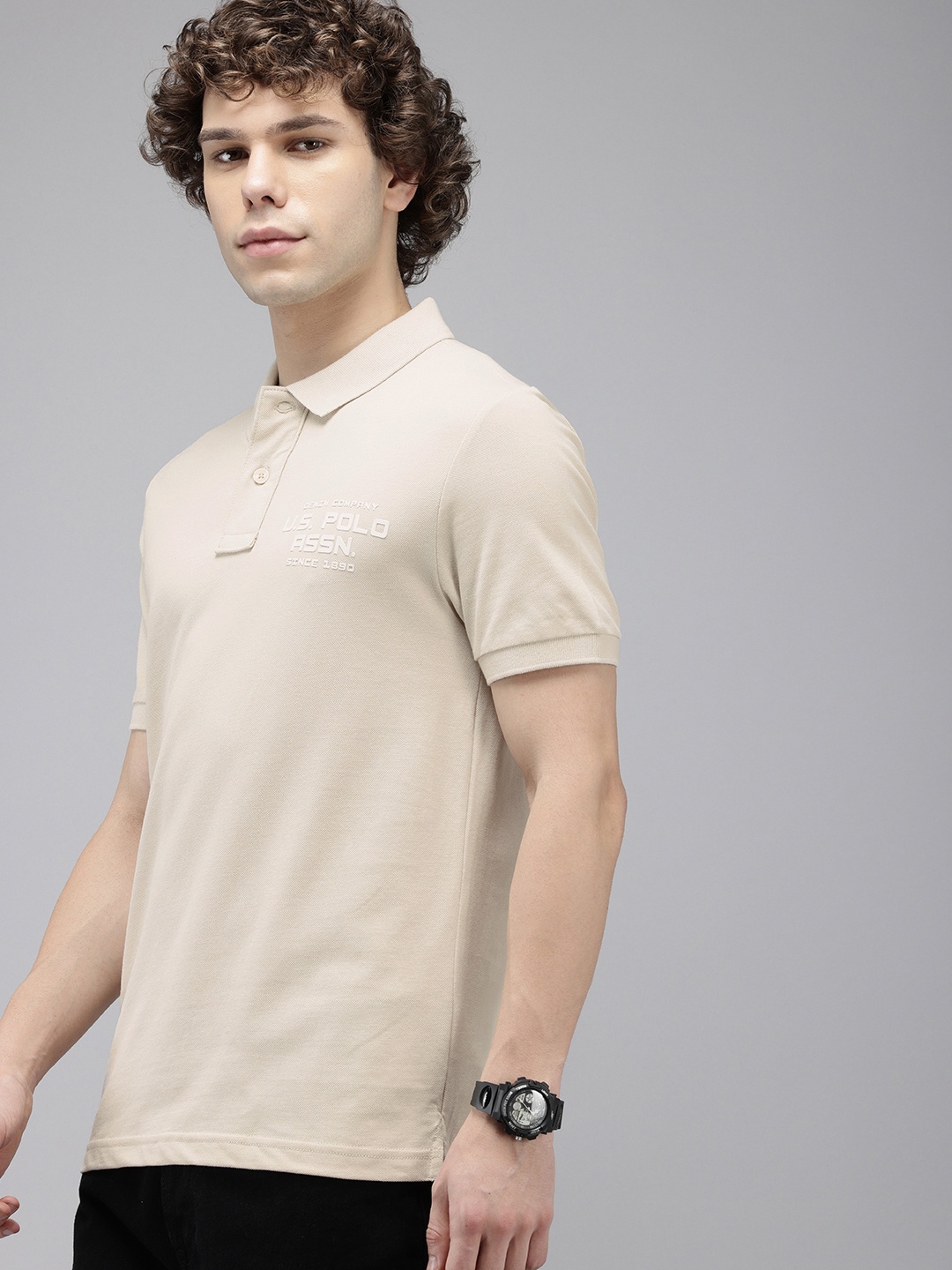 U.S. Polo Assn. Denim Co. Brand Logo Printed Polo Collar Pure Cotton Slim Fit T-shirt, Beige
U.S. Polo Assn. Denim Co. Brand Logo Printed Polo Collar Pure Cotton Slim Fit T-shirt, Beige