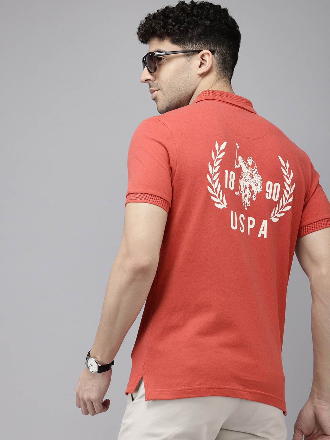 U.S. Polo Assn. Denim Co. Brand Logo Printed Polo Collar Pure Cotton Slim Fit T-shirt, Coral
U.S. Polo Assn. Denim Co. Brand Logo Printed Polo Collar Pure Cotton Slim Fit T-shirt, Coral