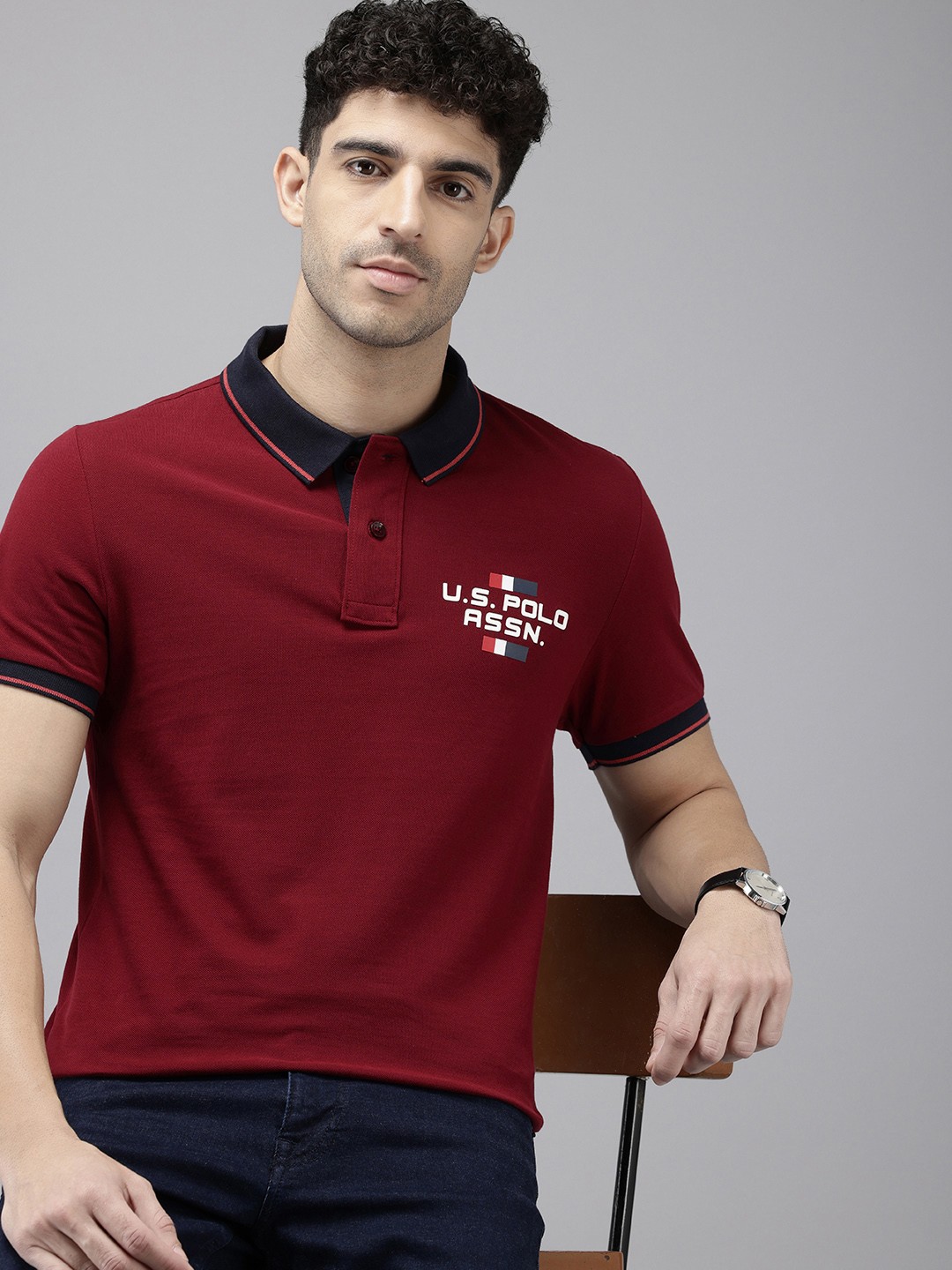 U.S. Polo Assn. Denim Co. Pure Cotton Brand Logo Printed Polo Collar Slim Fit T-shirt, Maroon
U.S. Polo Assn. Denim Co. Pure Cotton Brand Logo Printed Polo Collar Slim Fit T-shirt, Maroon