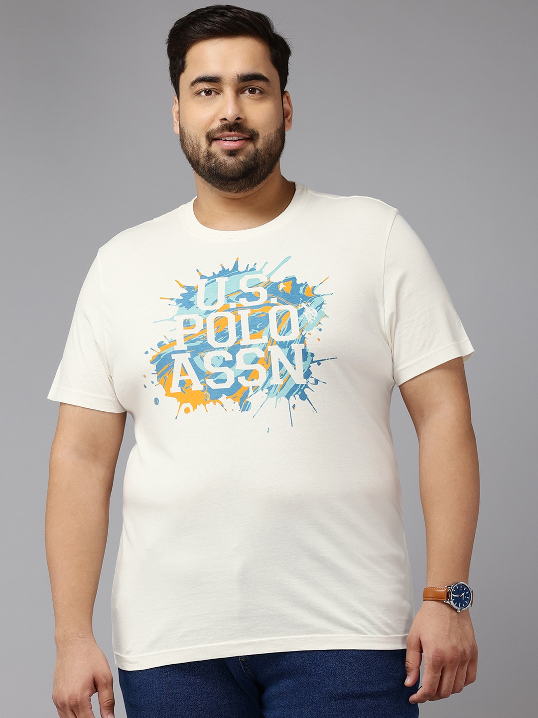 U.S. Polo Assn. Denim Co. Plus-Size Brand Logo Print Pure Cotton Slim Fit T-shirt, White
U.S. Polo Assn. Denim Co. Plus-Size Brand Logo Print Pure Cotton Slim Fit T-shirt, White