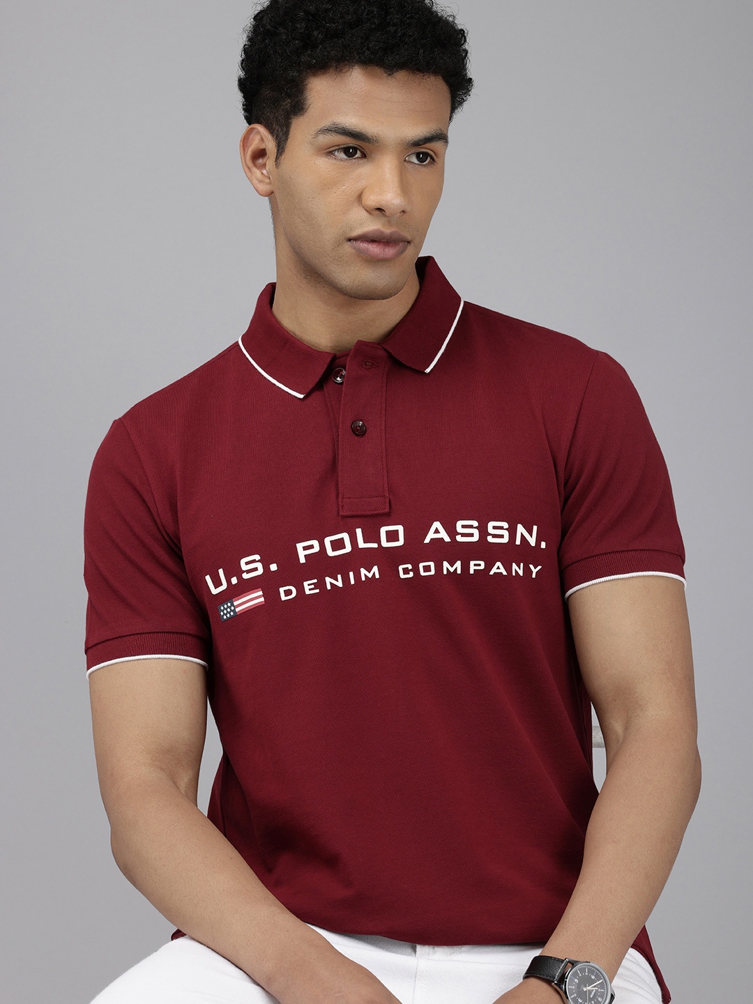 U.S. Polo Assn. Denim Co. Brand Logo Printed Polo Collar Pure Cotton Slim Fit T-shirt, Maroon
U.S. Polo Assn. Denim Co. Brand Logo Printed Polo Collar Pure Cotton Slim Fit T-shirt, Maroon