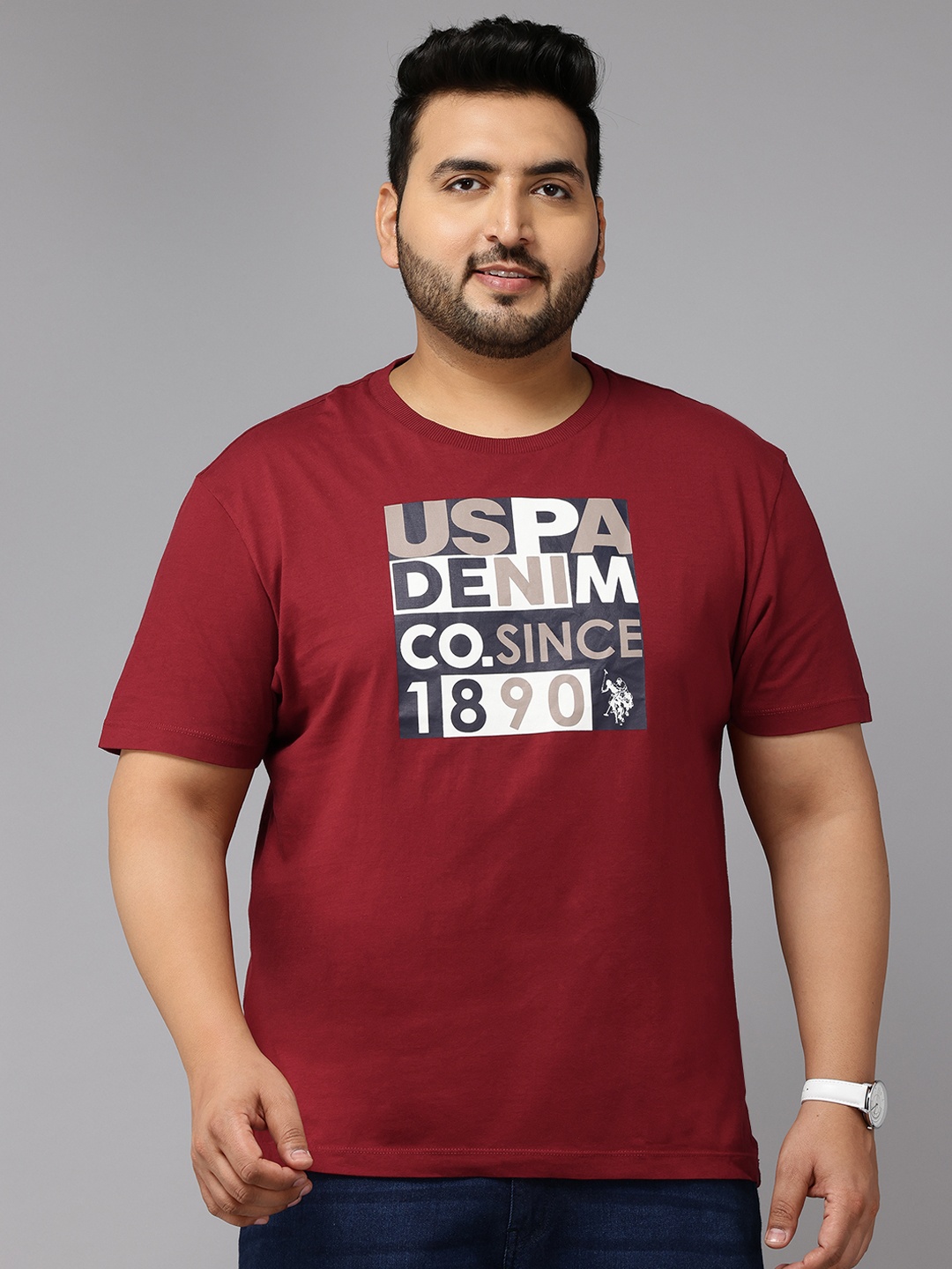 U.S. Polo Assn. Denim Co. Plus Size Typography Printed Pure Cotton Slim Fit T-shirt, Maroon
U.S. Polo Assn. Denim Co. Plus Size Typography Printed Pure Cotton Slim Fit T-shirt, Maroon