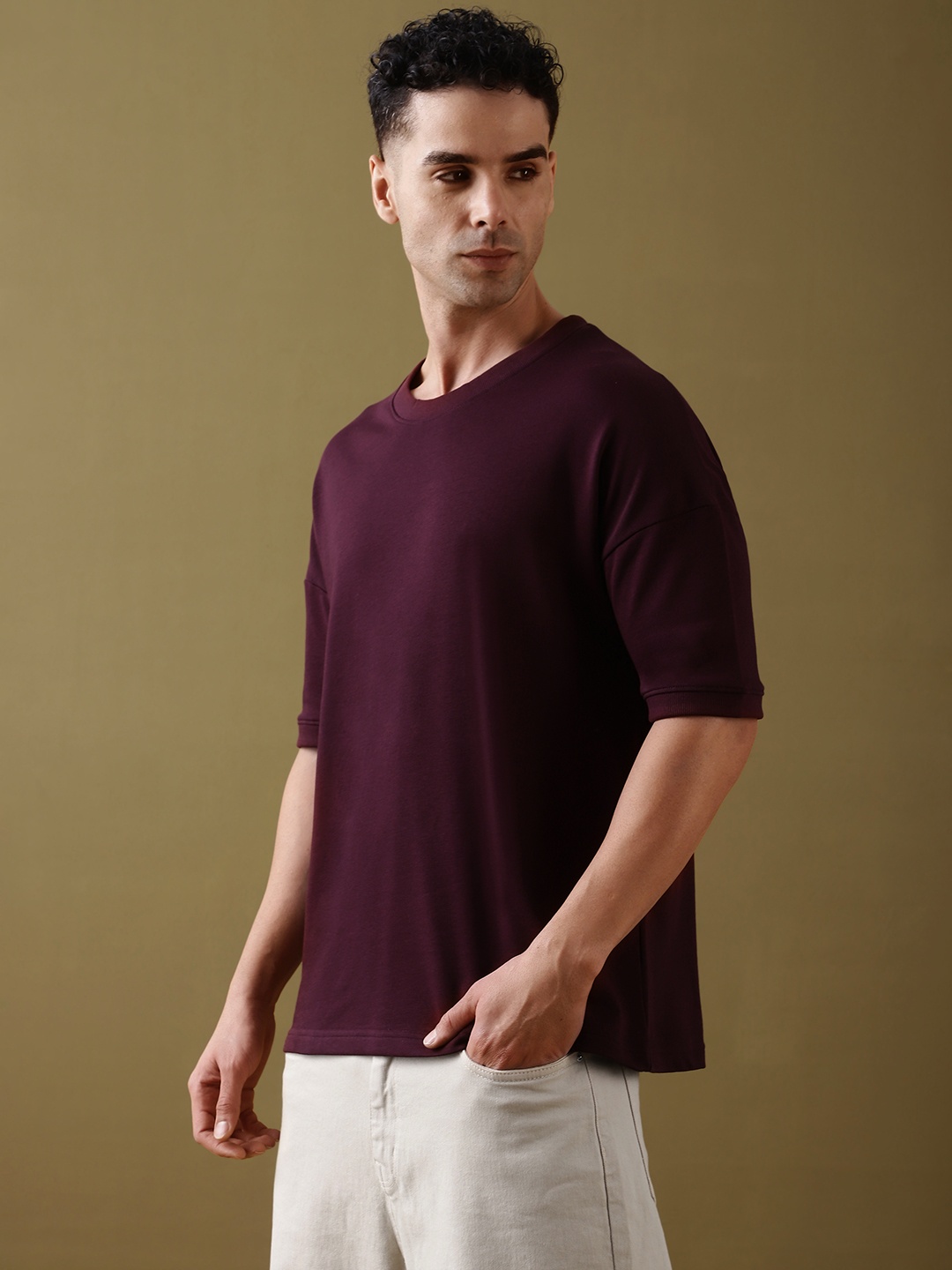 DILLINGER Men Solid Ultra Soft Drapey Cotton Oversized Drop Shoulder T-Shirt, Burgundy
DILLINGER Men Solid Ultra Soft Drapey Cotton Oversized Drop Shoulder T-Shirt, Burgundy