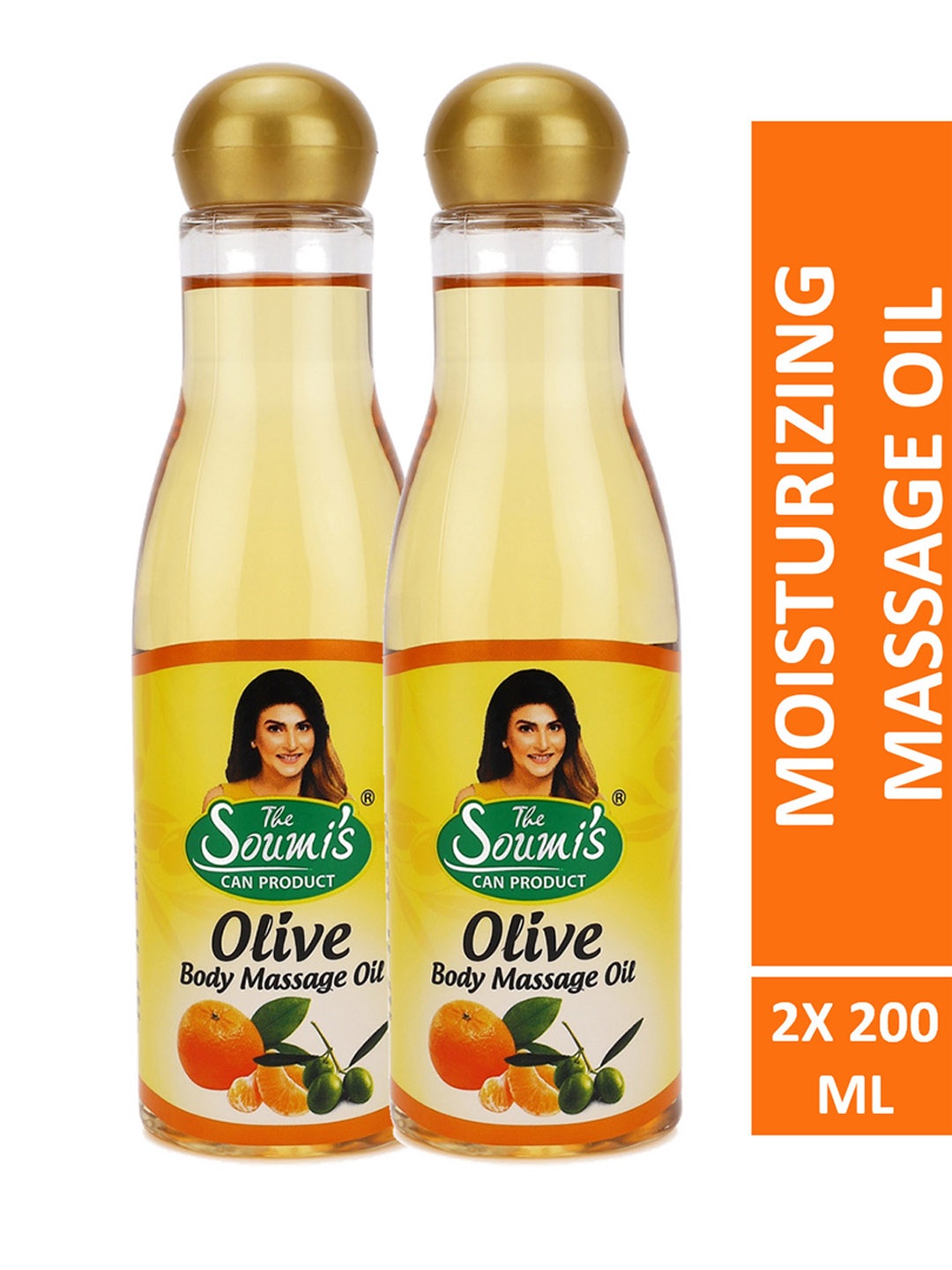 THE SOUMI'S CAN PRODUCT Set of 2 Olive Body Massage Oil with Manjistha - 200 ml each, Yellow
THE SOUMI'S CAN PRODUCT Set of 2 Olive Body Massage Oil with Manjistha - 200 ml each, Yellow