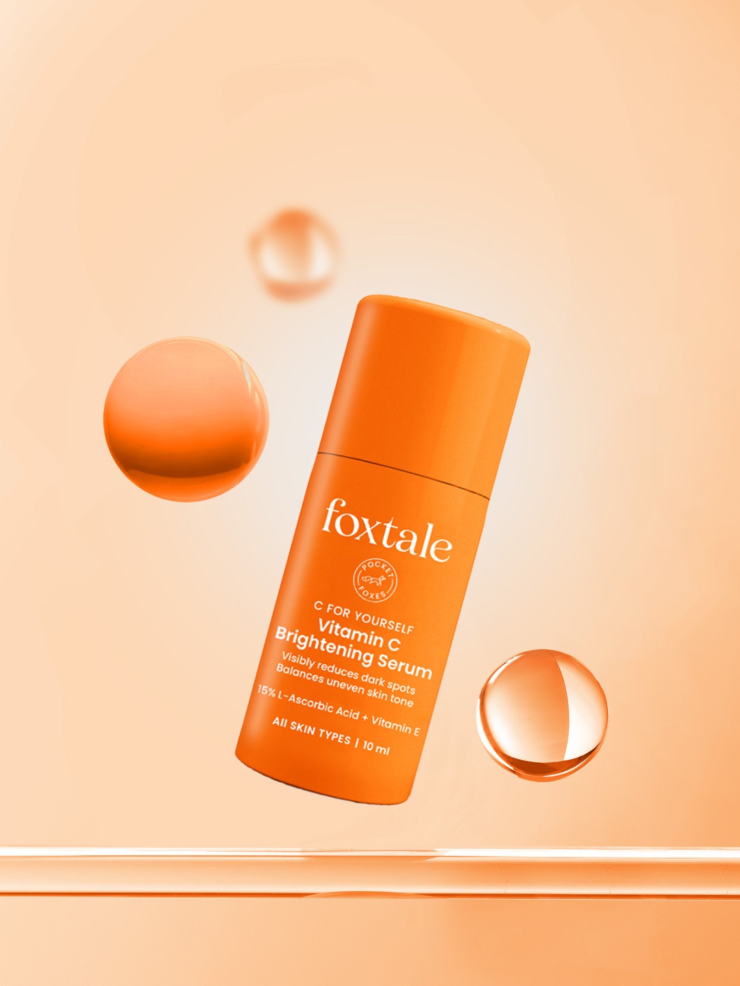 Foxtale Brightening Vitamin C Face Serum with L-Ascorbic Acid & Vitamin E - 10ml, Orange
Foxtale Brightening Vitamin C Face Serum with L-Ascorbic Acid & Vitamin E - 10ml, Orange