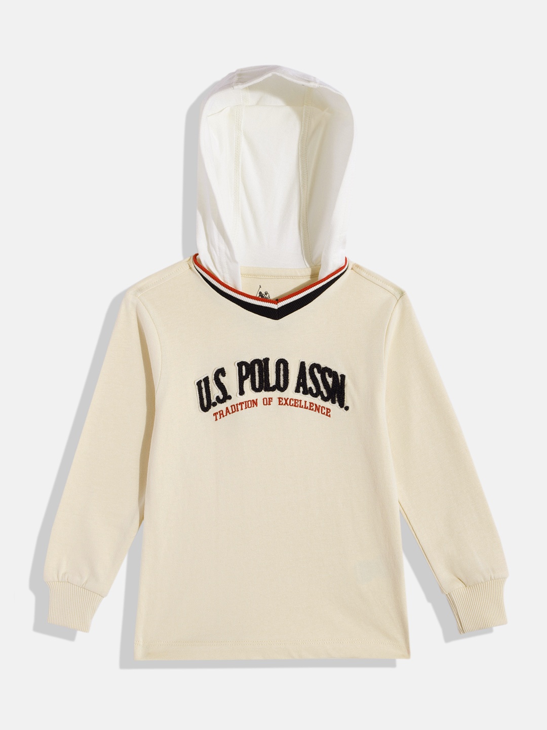 U.S. Polo Assn. Kids Boys Brand Logo Self Designed Hooded Pure Cotton T-shirt, Beige
U.S. Polo Assn. Kids Boys Brand Logo Self Designed Hooded Pure Cotton T-shirt, Beige