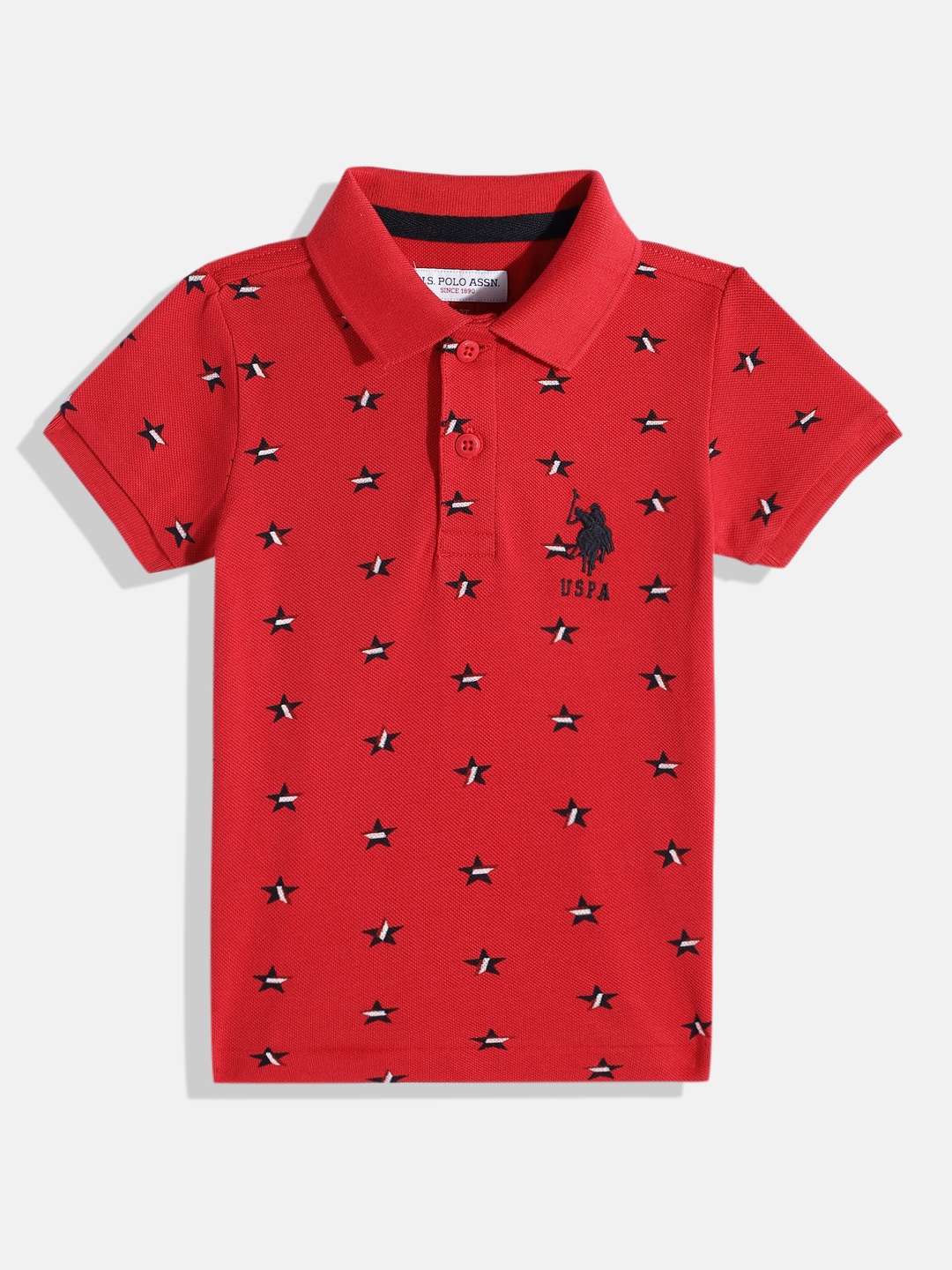 U.S. Polo Assn. Kids Boys Conversational Printed Polo Collar Pure Cotton T-shirt, Red
U.S. Polo Assn. Kids Boys Conversational Printed Polo Collar Pure Cotton T-shirt, Red