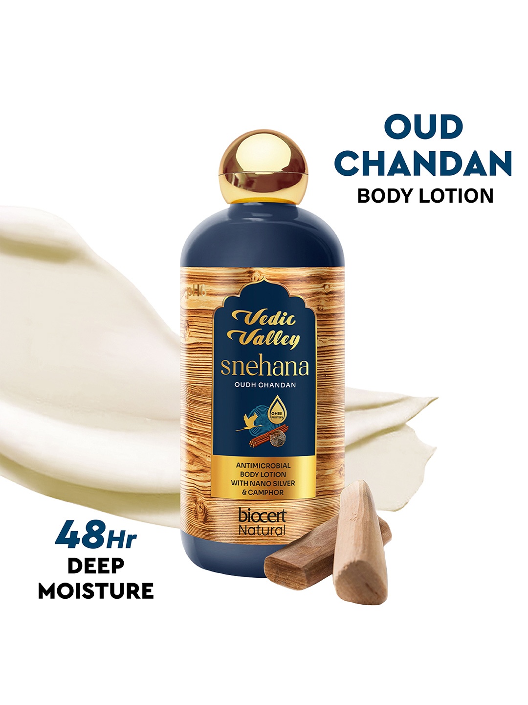 Vedic Valley Snehana Oud Chandan Body Lotion With Nano Silver & Camphor - 300ml, Gold
Vedic Valley Snehana Oud Chandan Body Lotion With Nano Silver & Camphor - 300ml, Gold