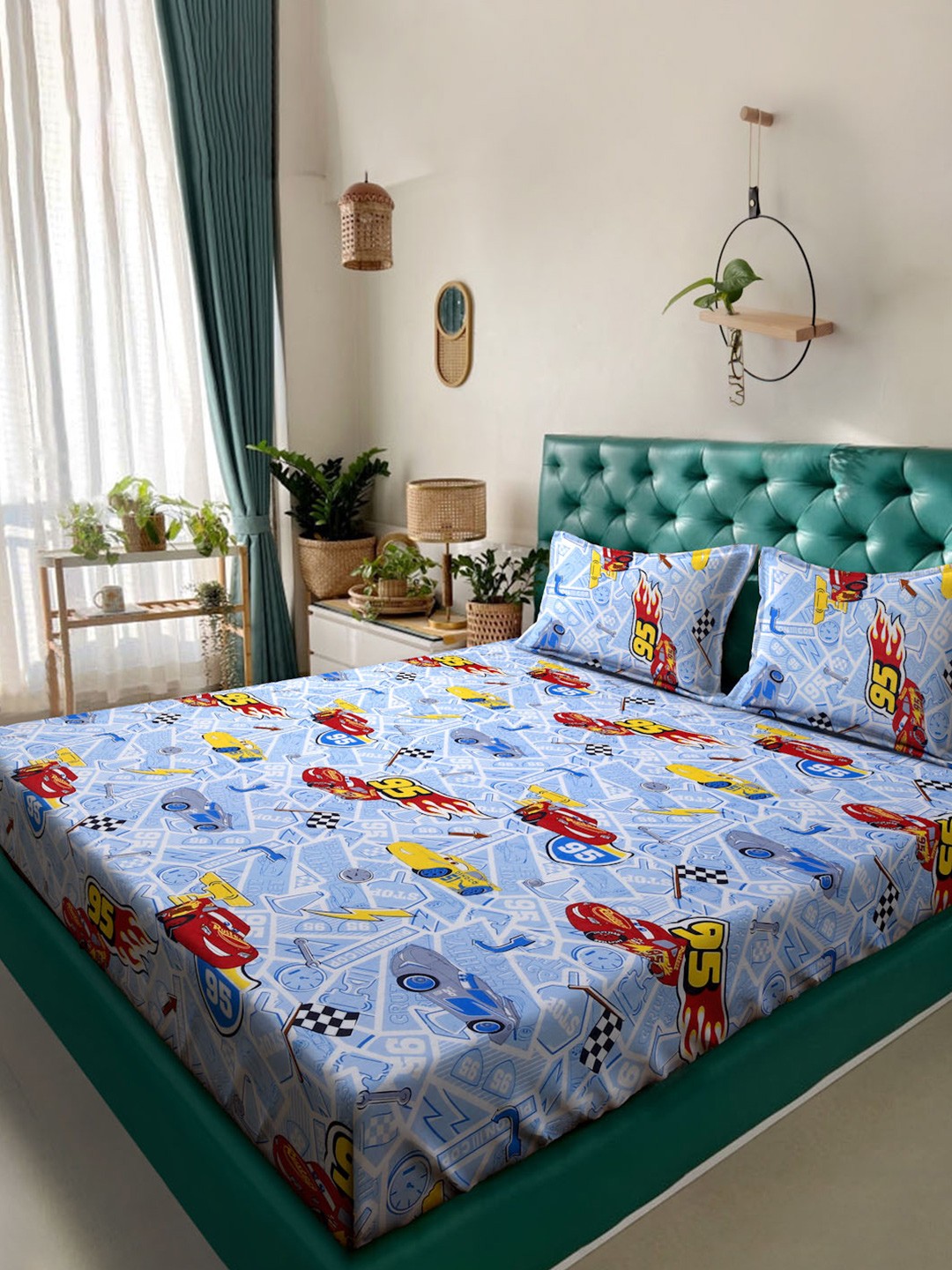 KLOTTHE Blue Printed 400 TC Pure Cotton Fitted Double King Bedsheet & 2 Pillow Covers
KLOTTHE Blue Printed 400 TC Pure Cotton Fitted Double King Bedsheet & 2 Pillow Covers
