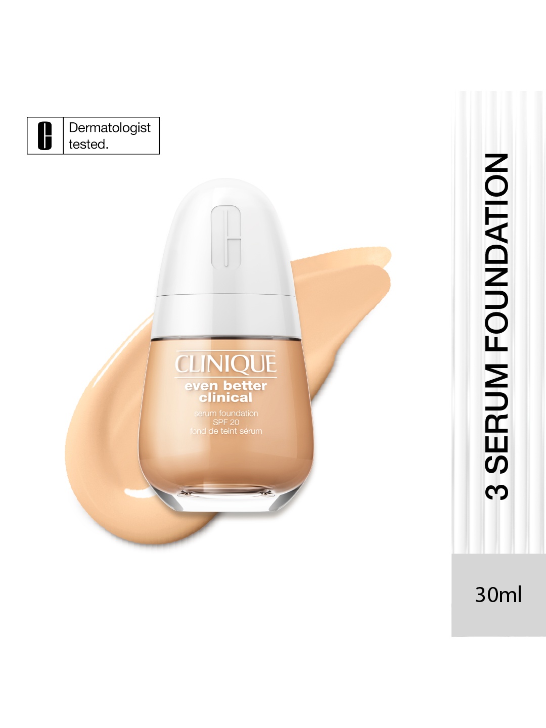 Clinique Even Better Clinical SPF20 Serum Foundation with Vit-C 30 ml - CN 18 Cream Whip, Beige
Clinique Even Better Clinical SPF20 Serum Foundation with Vit-C 30 ml - CN 18 Cream Whip, Beige