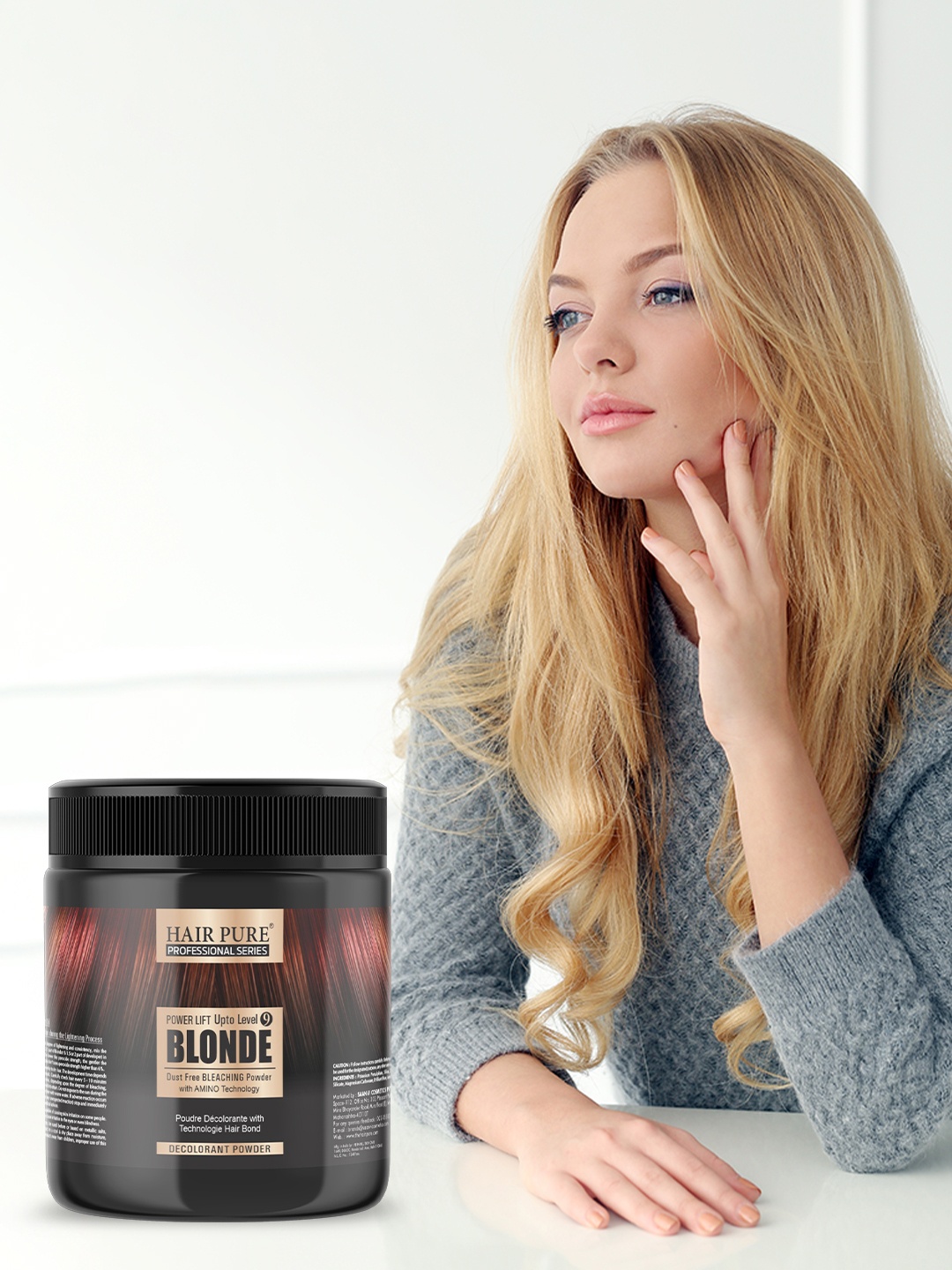 Hair Pure Professional Series Dust Free Bleaching Blonde Decolorant Powder - 400g, Brown
Hair Pure Professional Series Dust Free Bleaching Blonde Decolorant Powder - 400g, Brown