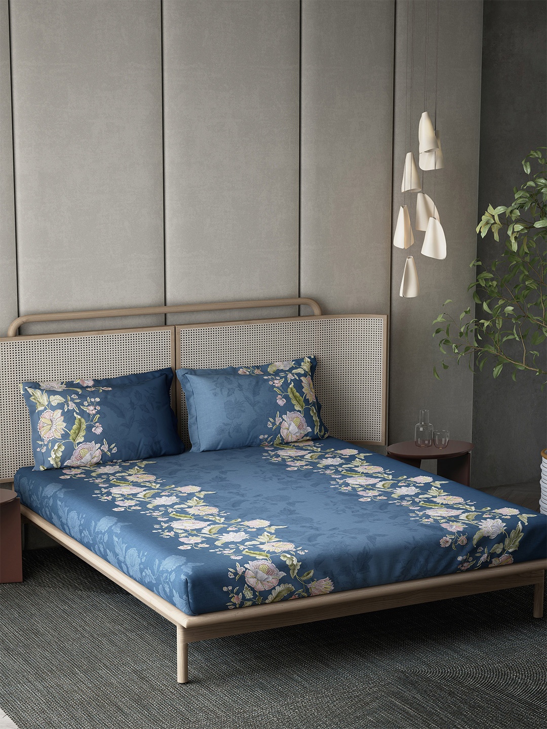 DDecor Jacobean Garden Collection Floral 145 TC Cotton King Bedsheet With 2 Pillow Covers, Blue
DDecor Jacobean Garden Collection Floral 145 TC Cotton King Bedsheet With 2 Pillow Covers, Blue