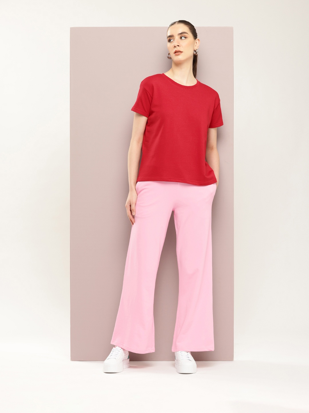 DILLINGER Women Oversized Drop Shoulder Ultra Soft Drapey Cotton Crew Co-Ords Set, Red
DILLINGER Women Oversized Drop Shoulder Ultra Soft Drapey Cotton Crew Co-Ords Set, Red