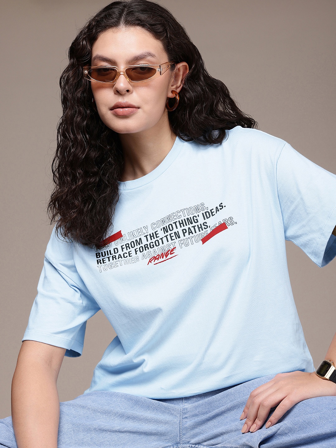 The Roadster Life Co. Typography Printed Drop-Shoulder Pure Cotton Relaxed Crop T-shirt, Blue
The Roadster Life Co. Typography Printed Drop-Shoulder Pure Cotton Relaxed Crop T-shirt, Blue
