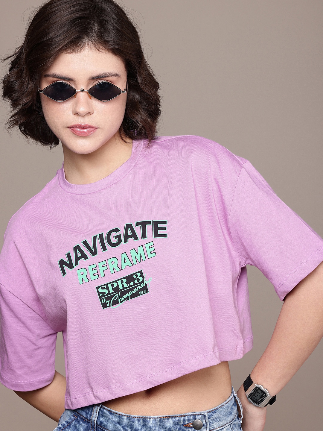 The Roadster Life Co. Typography Printed Drop-Shoulder Pure Cotton Boxy Crop T-shirt, Lavender
The Roadster Life Co. Typography Printed Drop-Shoulder Pure Cotton Boxy Crop T-shirt, Lavender
