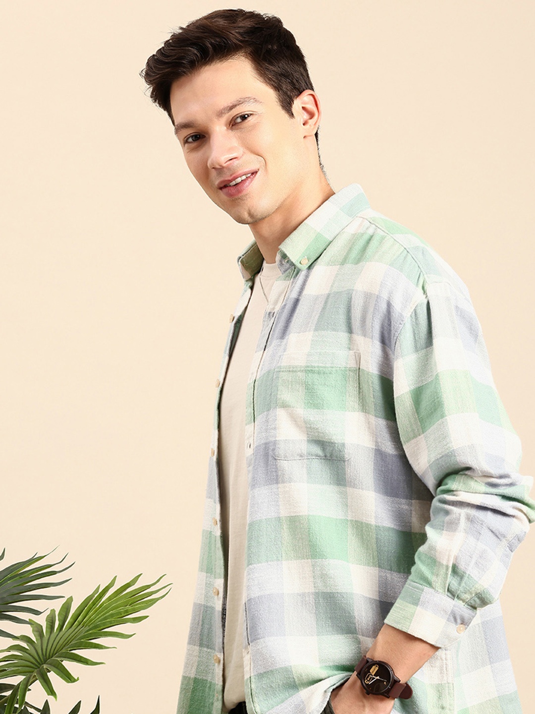 Mast & Harbour Checked Button-Down Collar Relaxed Fit Pure Cotton Casual Shirt, Off white
Mast & Harbour Checked Button-Down Collar Relaxed Fit Pure Cotton Casual Shirt, Off white