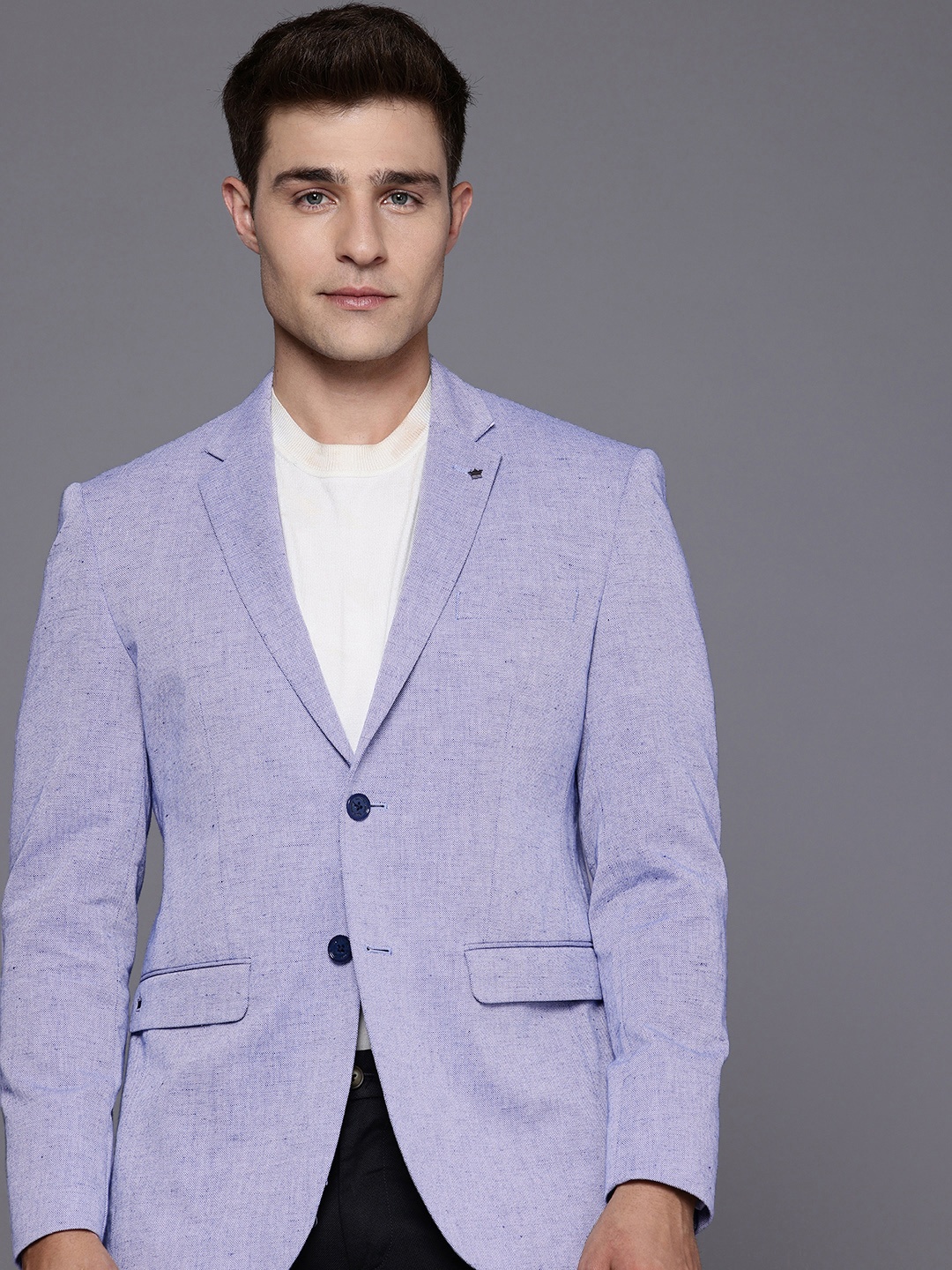 Louis Philippe Cotton Linen Self Design Slim Fit Single-Breasted Semiformal Blazer, Blue
Louis Philippe Cotton Linen Self Design Slim Fit Single-Breasted Semiformal Blazer, Blue