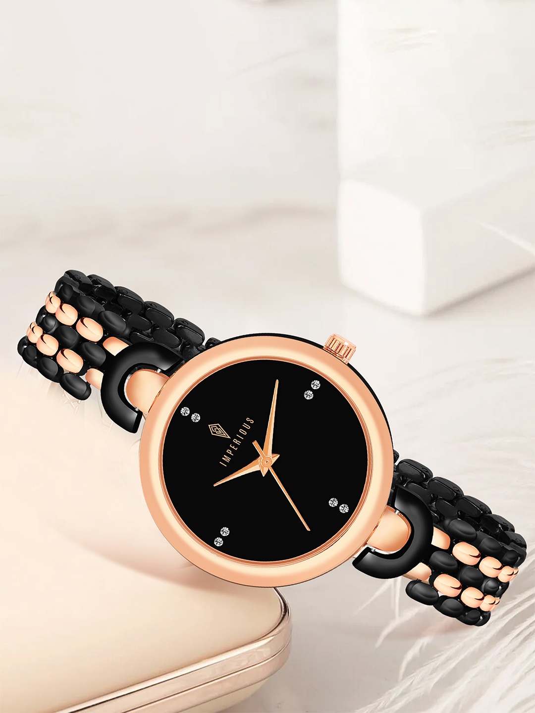 Imperious- The Royal Way Women Embellished Dial & Steel Bracelet Style Straps Analogue, Black
Imperious- The Royal Way Women Embellished Dial & Steel Bracelet Style Straps Analogue, Black