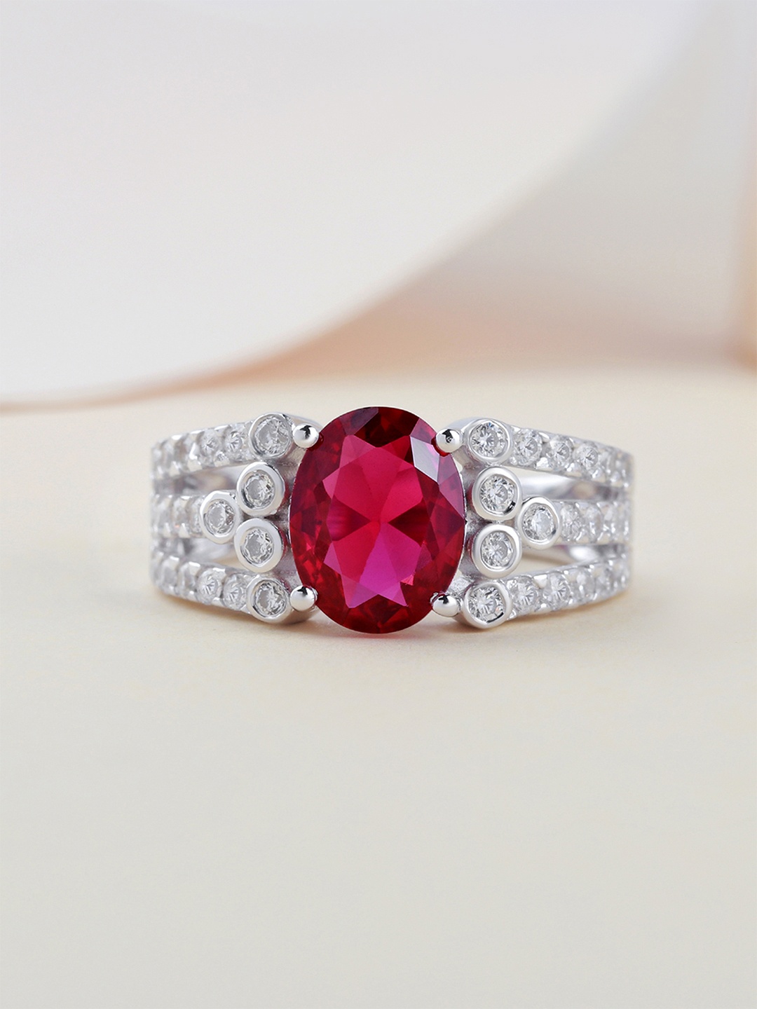 Ornate Jewels Women 925 Sterling Silver Created Red Ruby American Diamond Oval Cut Ring
Ornate Jewels Women 925 Sterling Silver Created Red Ruby American Diamond Oval Cut Ring